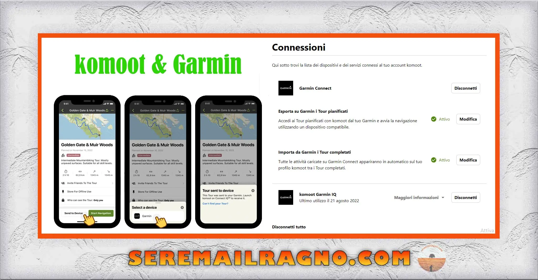 importare percorsi da komoot a garmin