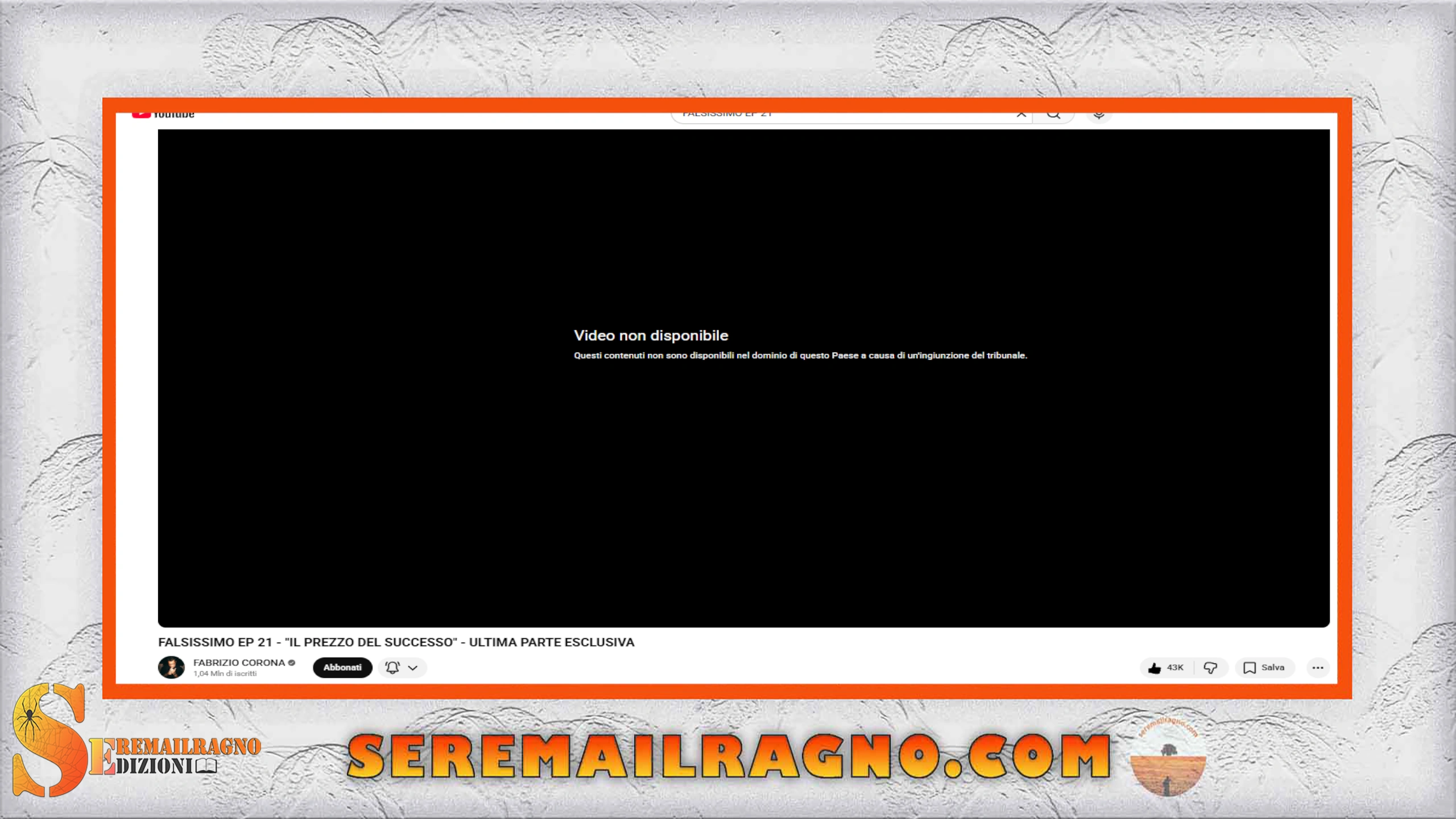 Fabrizio Corona censurato tramite un'ingiunzione del tribunale